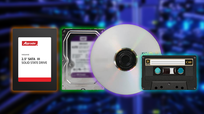 HDD硬盤、SSD固態硬盤、光盤、磁帶，哪種存儲容量大？保存時間最久？